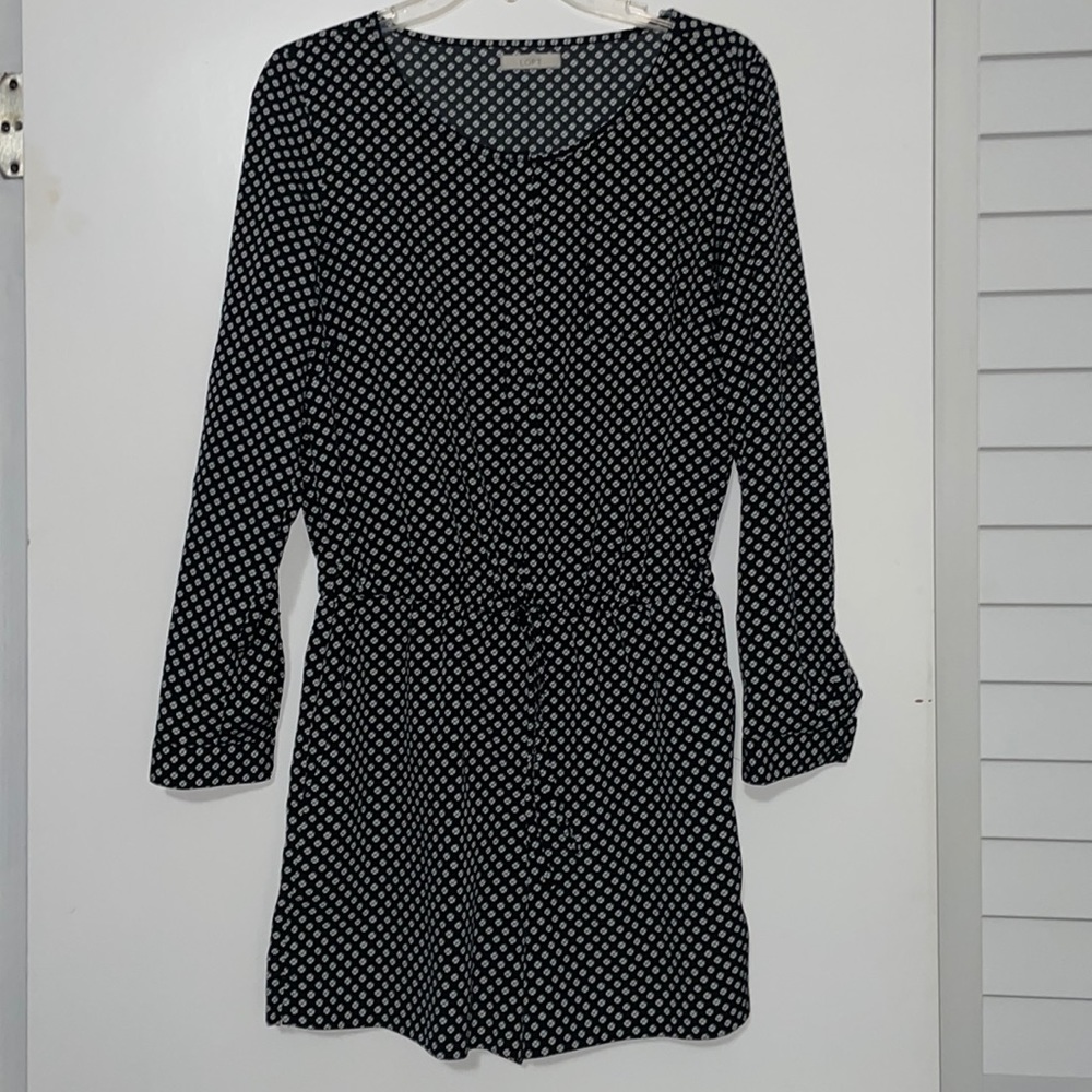 Loft, size medium, black and white romper